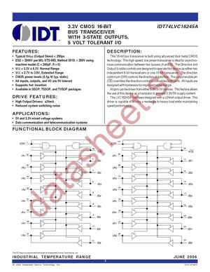 IDT74LVC16245APVG8 datasheet  